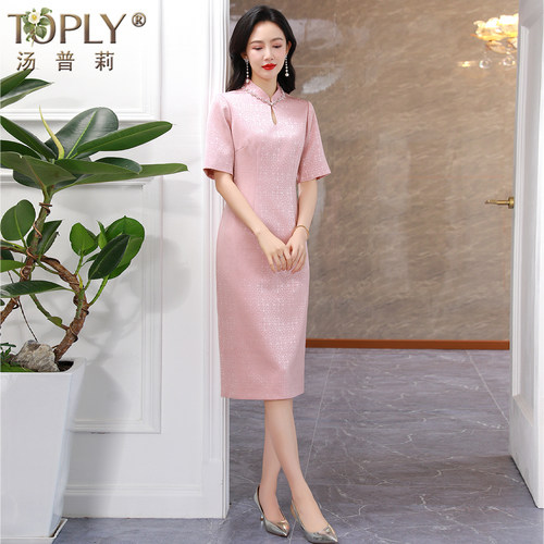 高端品牌妈妈婚宴礼服连衣裙新款