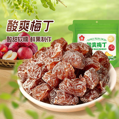 【主播推荐】雪海梅乡酸爽梅丁100g*5话梅肉无核软糯酸甜