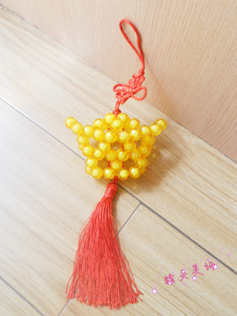 diy手工材料包亚克力黄色散珠