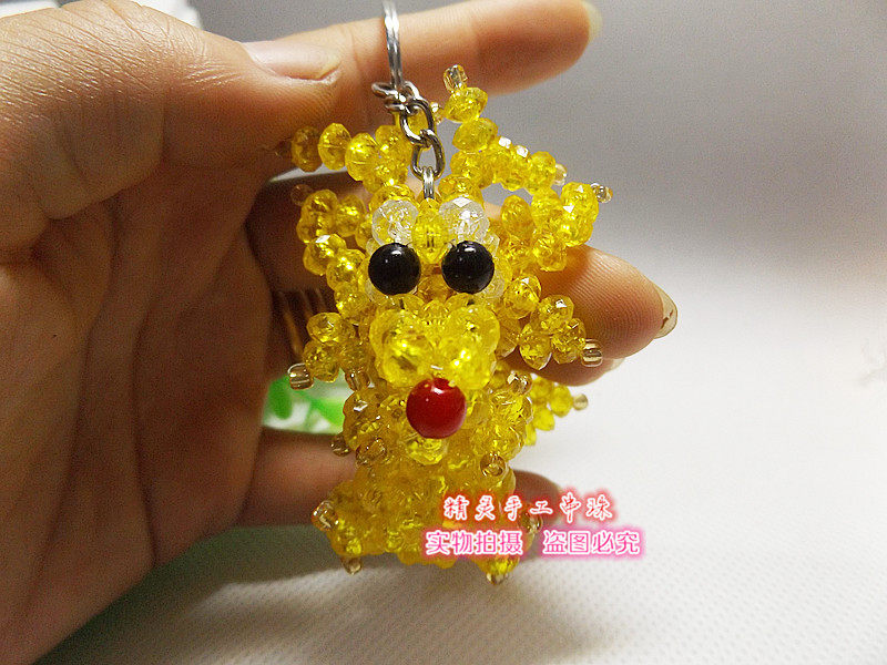 串珠龙宝宝材料包 仿水晶十二生肖龙钥匙扣diy手工串珠纯手工挂饰