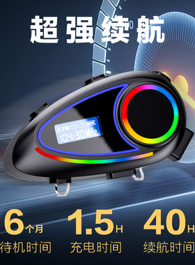 K18摩托车蓝牙头盔耳机骑手LCD液晶屏FM收音机EQ音效设置电量显示