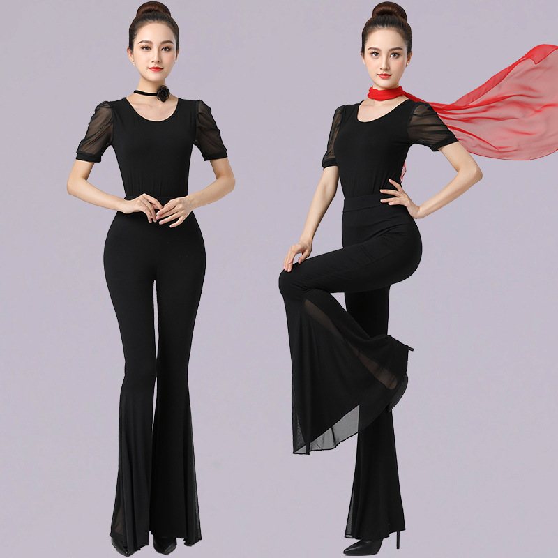 喇叭裤形体走秀练功服