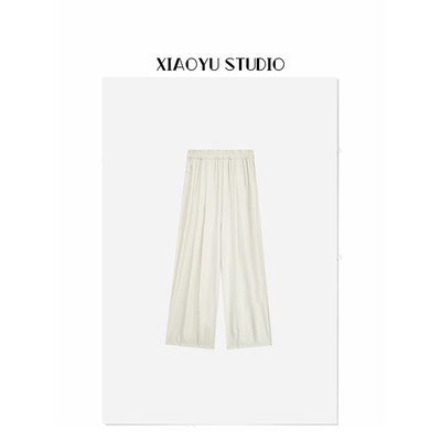 【正版TR】2025冷感春夏新款TR西装面料垂感宽松显瘦女阔腿裤