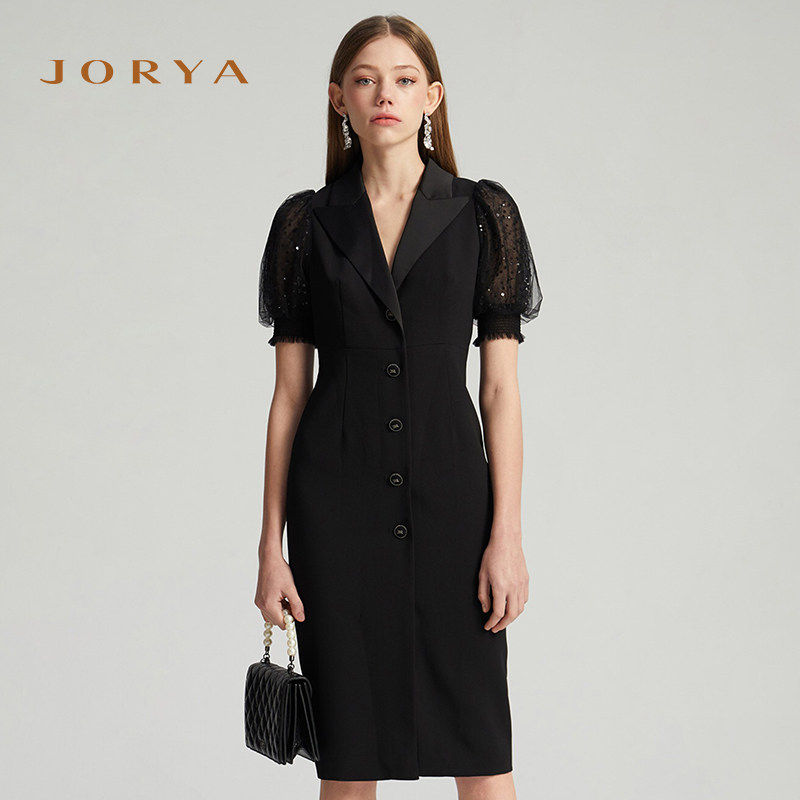 JORYA商场同款夏季新款简约高腰连衣裙M1200702