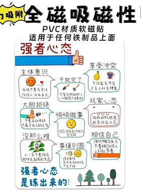 强者心态11种情绪处理方法冰箱磁性贴治愈系生活家居氛围感磁力贴