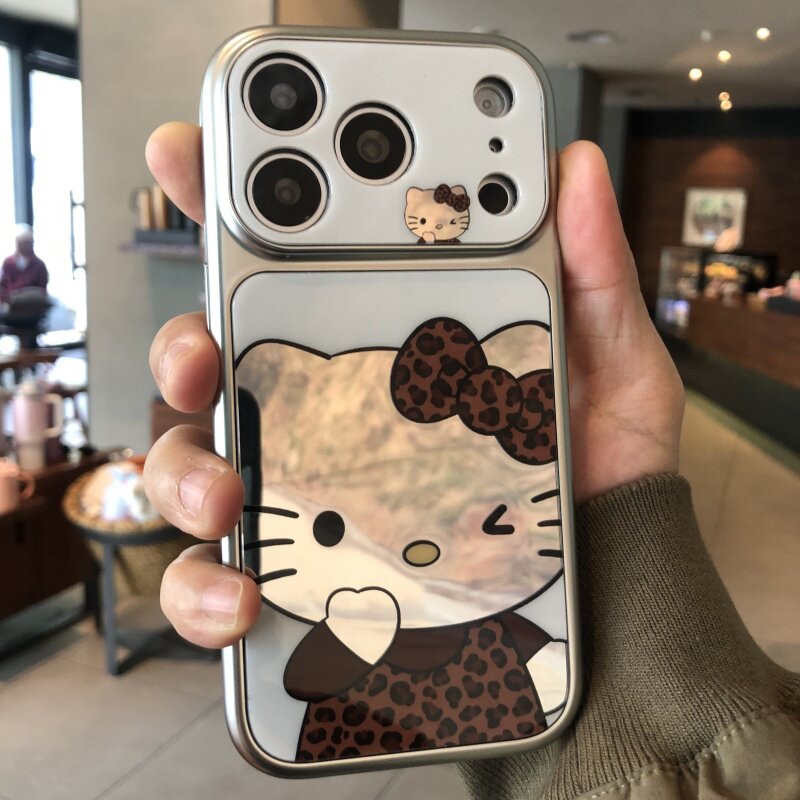 日韩辣妹高级感KT猫镜面适用iPhone17ProMax手机壳苹果16 15 14全包边卡通保护套气质新款女