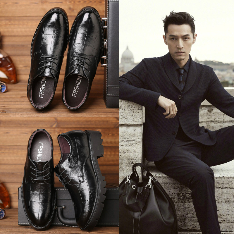 内增高结婚鞋配西装拍婚纱照商务