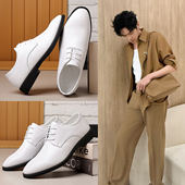 西装 青年男士 伴郎 英伦商务休闲皮鞋 2026新郎结婚拍婚纱照礼小白鞋