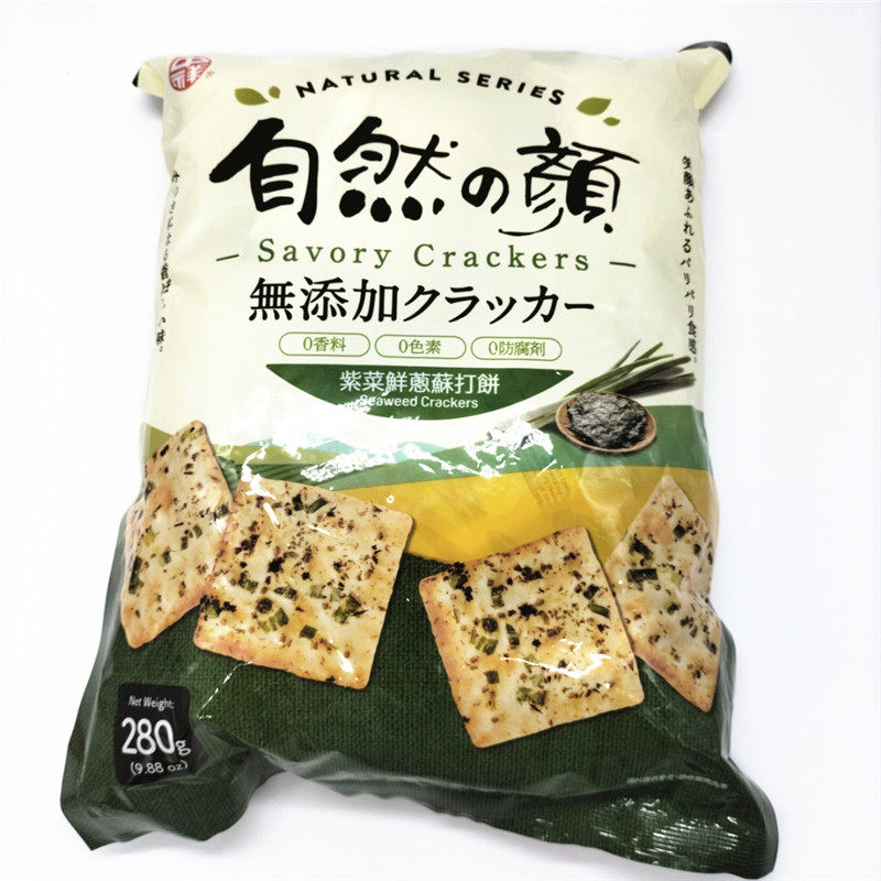 满68元包邮    台湾进口  中祥紫菜苏打饼280G
