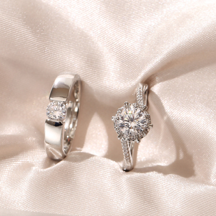 鸽子蛋仿真结婚钻戒一对戒大气奢华戒指活口可调节婚礼仪式 用道具