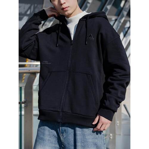 阿迪达斯男士外套秋季运动服宽松连帽夹克开衫卫衣休闲上衣IT3963