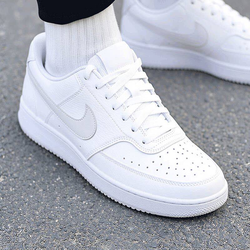 NIKE耐克板鞋男鞋新款COURT简版AF1皮面运动鞋轻便小白鞋休闲鞋