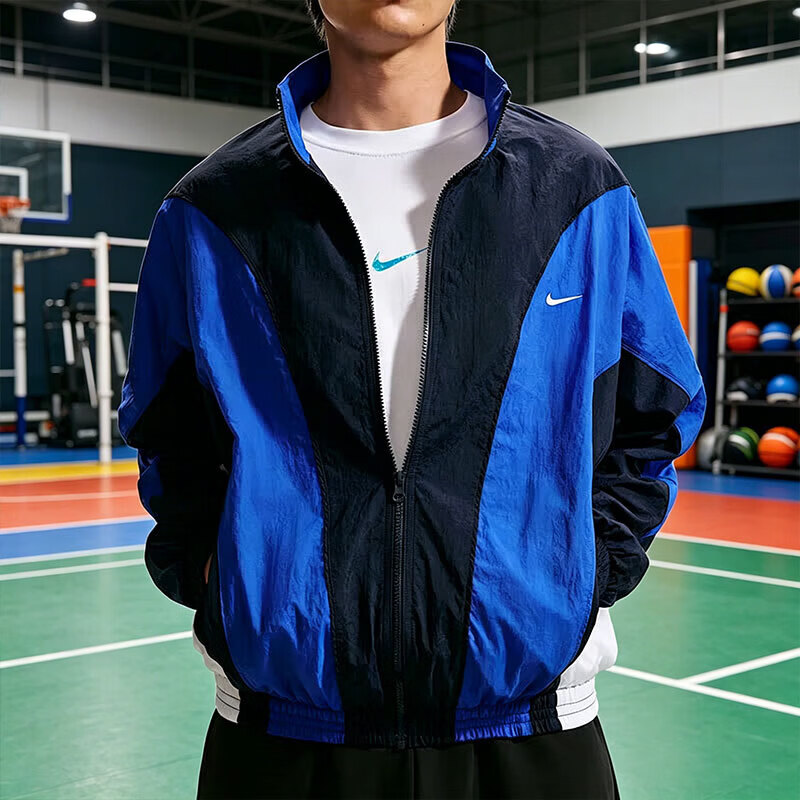Nike耐克2026年新款男外套2026秋季新款运动休闲拼色夹克宽松防晒
