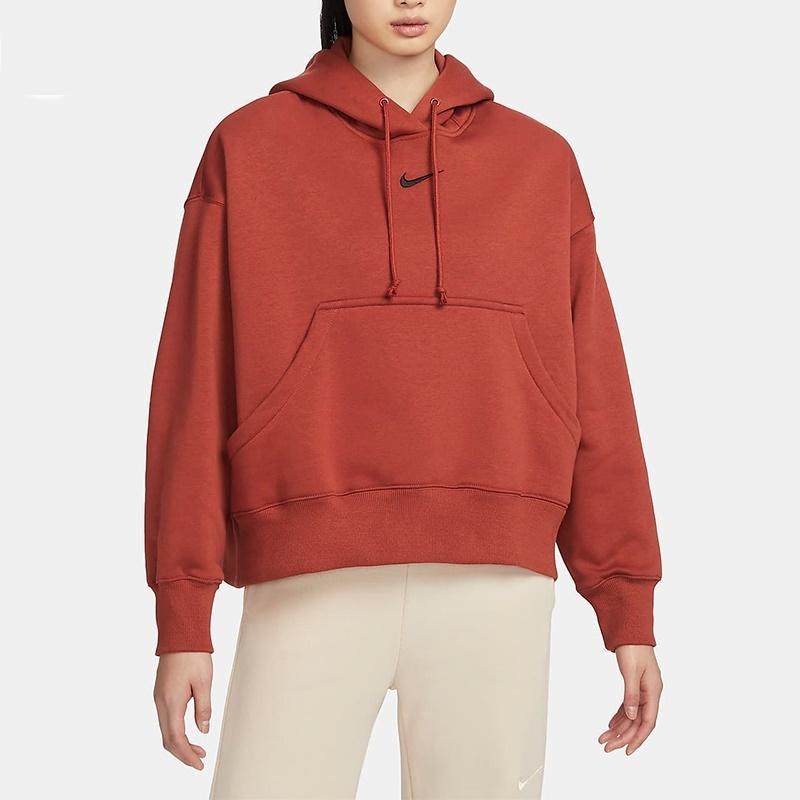 Nike/耐克女装秋季新款Oversize风加绒套头卫衣连帽衫 DQ5859-832
