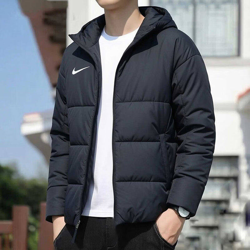 Nike耐克2026年新款运动棉衣男立领拉链加厚保暖休闲外套黑色潮流