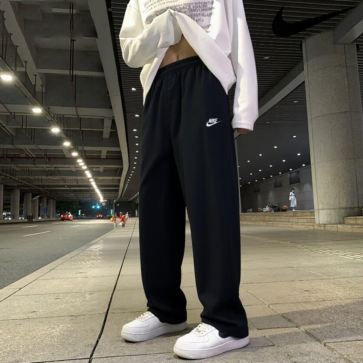 Nike耐克裤子秋季新款纯棉长裤宽松直筒裤男子薄款运动裤休闲潮裤