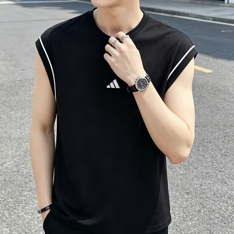Adidas运动背心男装夏季健身训练运动服篮球速干透气无袖上衣