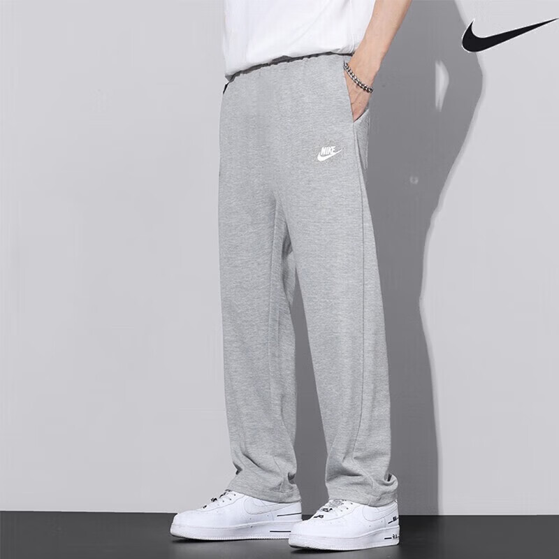 Nike耐克2026年新款运动长裤男宽松直筒休闲裤透气薄款灰色裤子