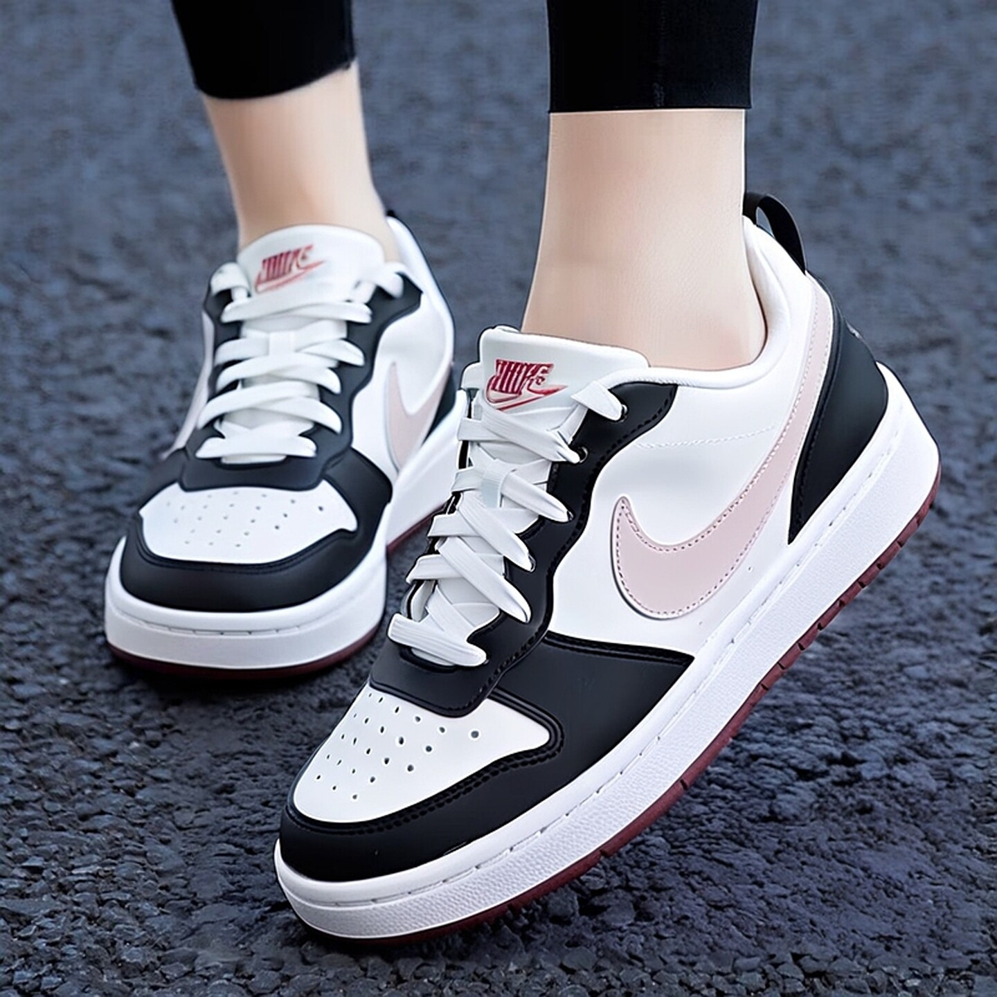 NIKE耐克新款女鞋运动鞋平底轻便耐磨休闲鞋大童COURT低帮板鞋