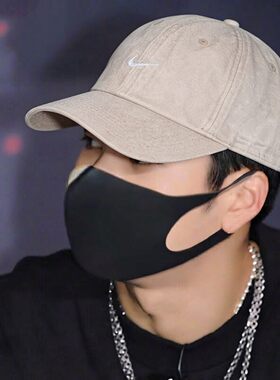 NIKE耐克帽子男帽夏季卡其色棒球帽复古运动透气大头围鸭舌帽女帽