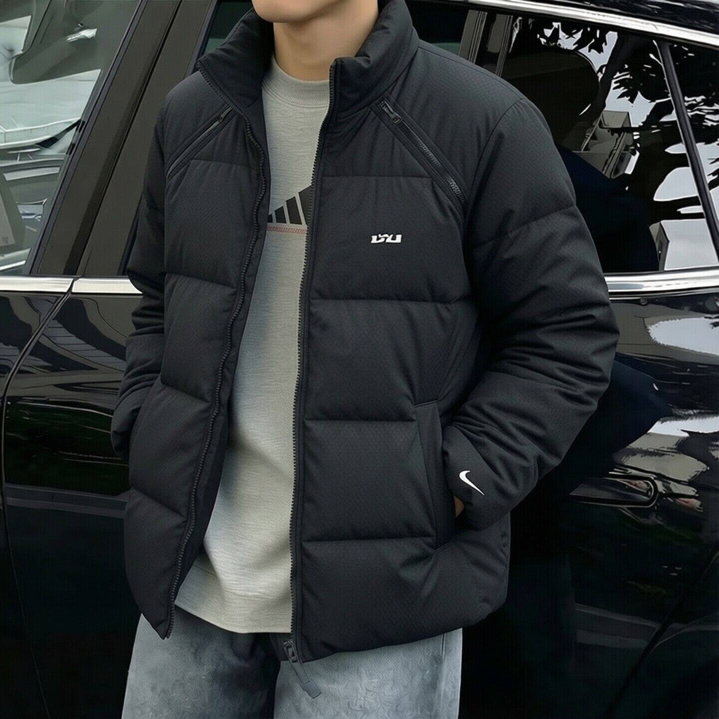 Nike耐克可拆卸羽绒服冬季新款詹姆斯篮球外套男士立领上衣运动装