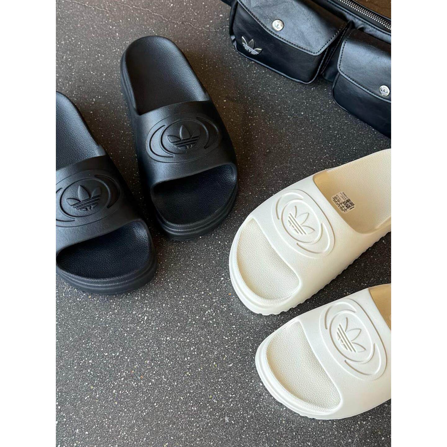 Adidas三叶草运动拖鞋男女夏季缓震踩屎感户外防滑耐磨厚底凉拖男