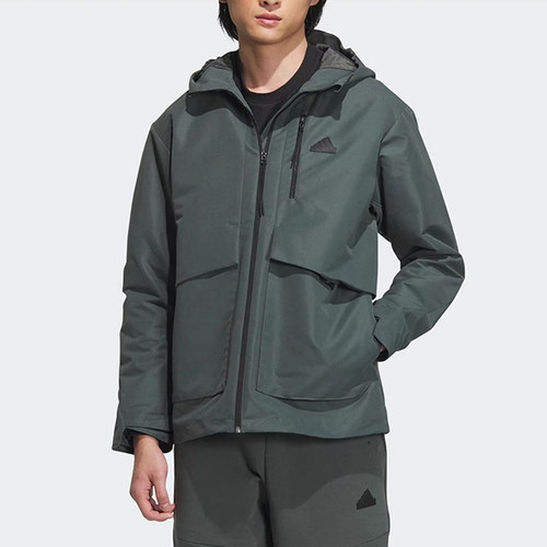 Adidas/阿迪达斯正品男士加绒保暖梭织连帽运动休闲外套IT3952