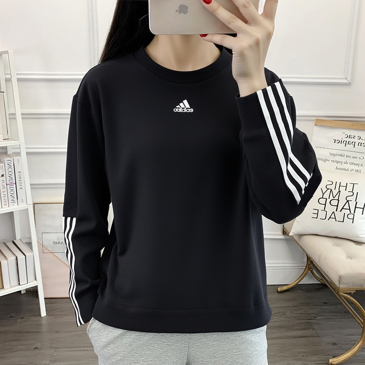 阿迪达斯卫衣女装秋季新