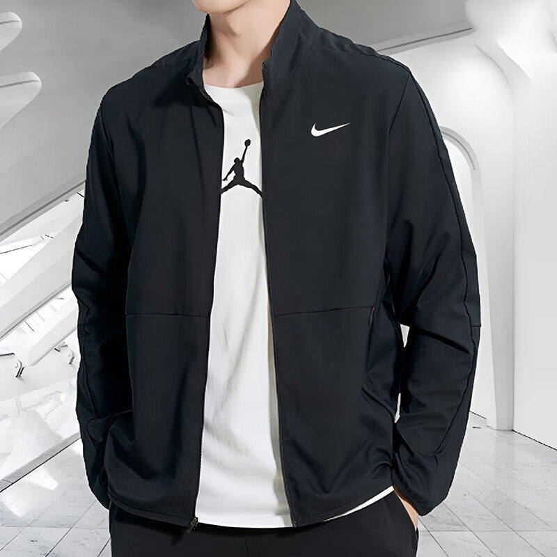 Nike耐克正品运动外套男正品黑色防风衣防晒透气训练夹克休闲上衣