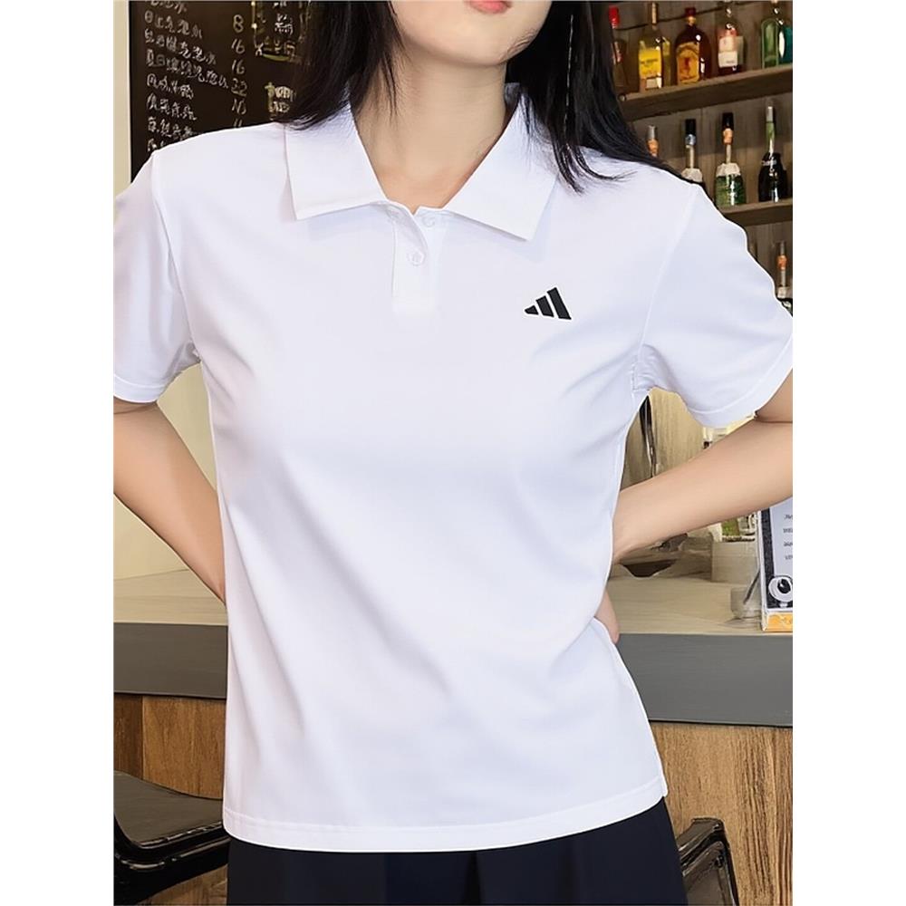 阿迪达斯翻领短袖女polo