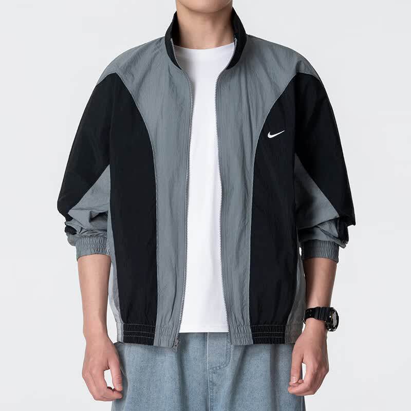 Nike耐克2026年新款男外套2026秋季新款运动拼色立领夹克宽松休闲