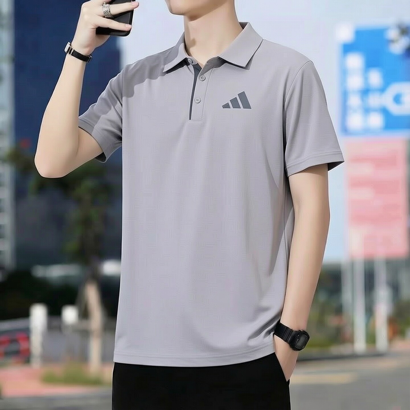 阿迪达斯POLO衫短袖男装夏季快干透气运动休闲服健身训练T恤上衣