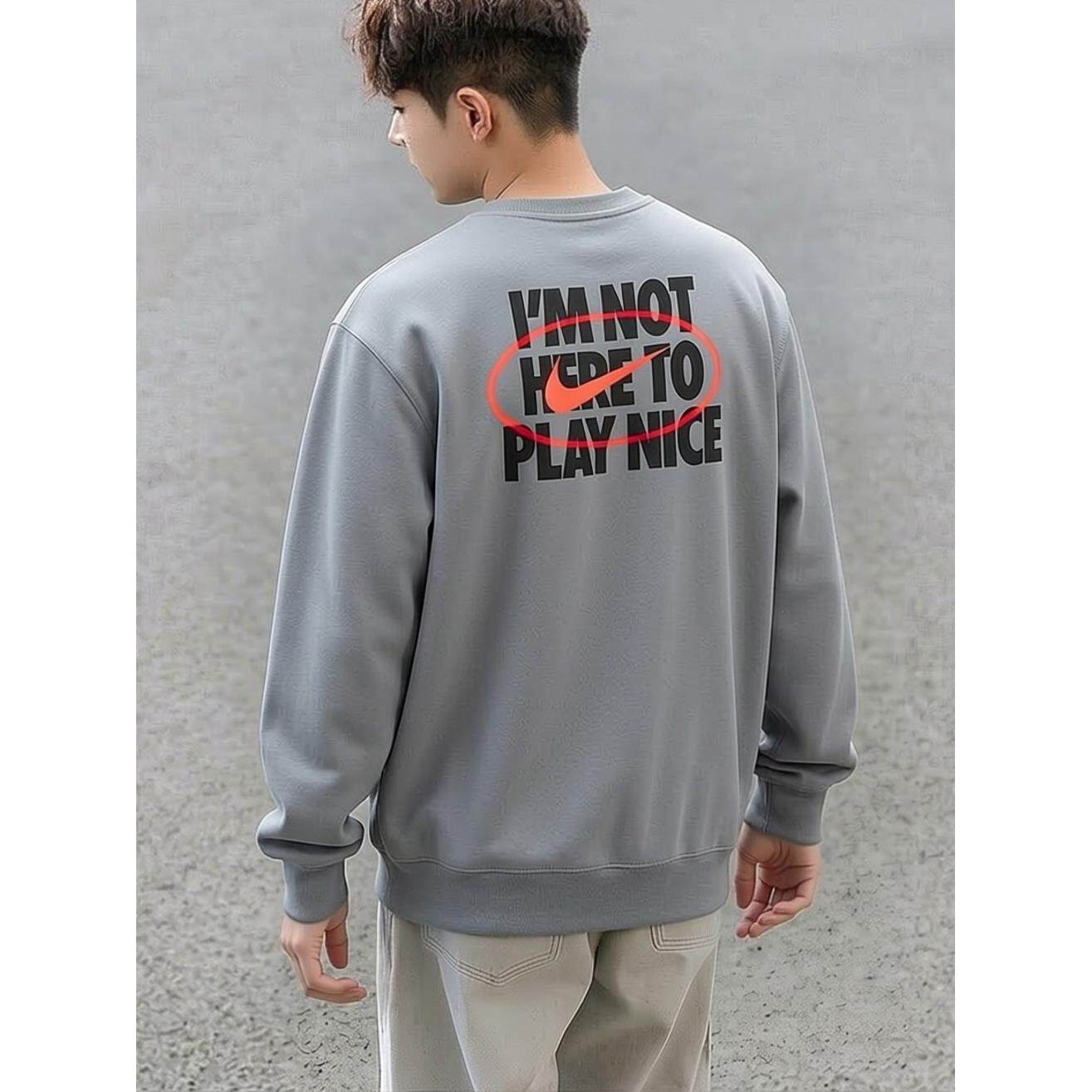 Nike耐克正品圆领卫衣男士毛圈外套刺绣标上衣春季正品运动休闲装