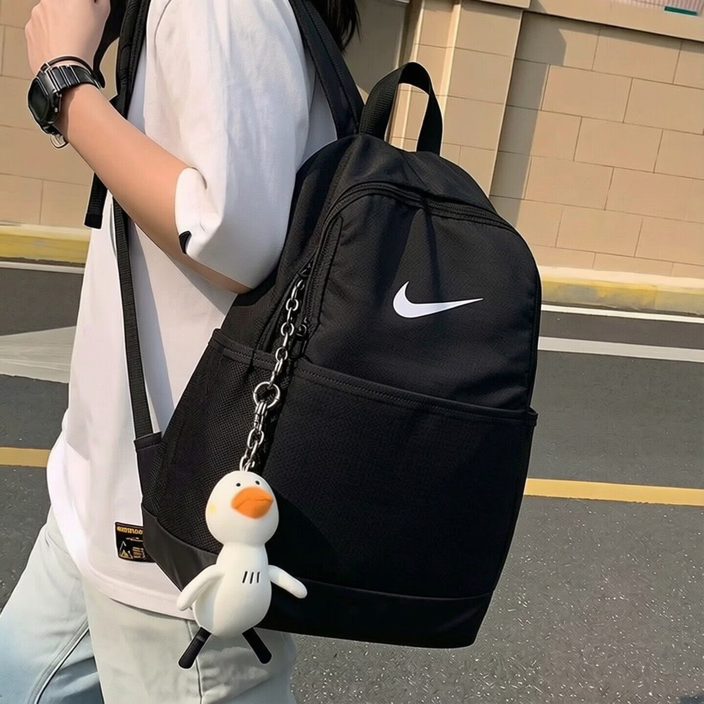 Nike耐克潮流学生书包2026年新款双肩包男女背包黑色运动包休闲包