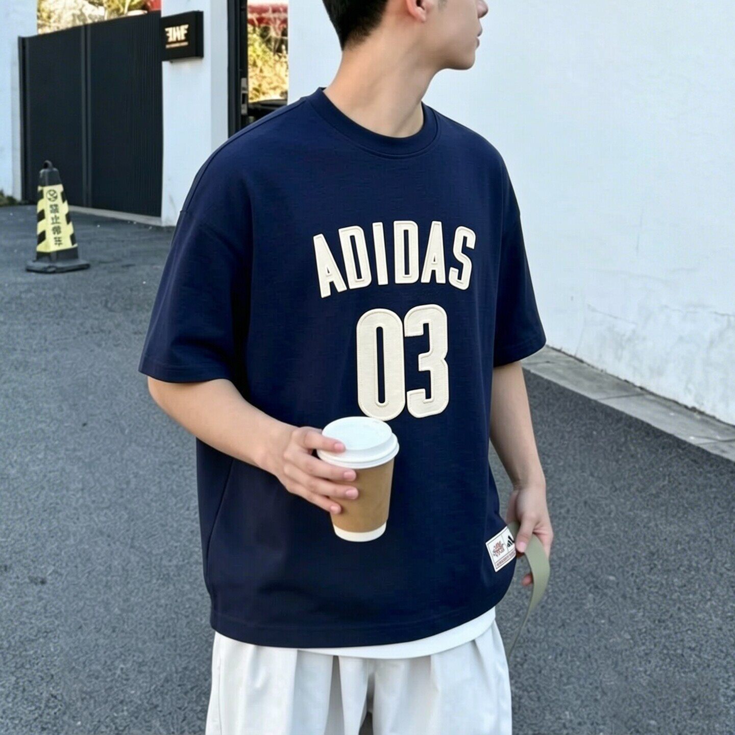 阿迪达斯短袖男t恤夏季正品字母宽松复古正品半袖棒球篮球运动服