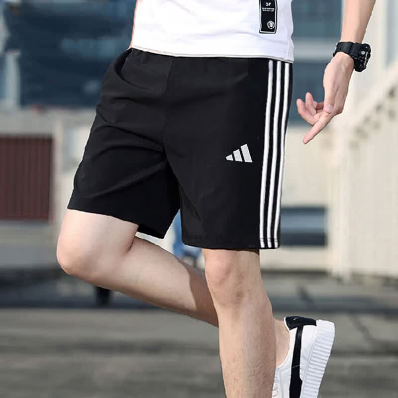 阿迪达斯短裤男款夏季冰丝薄款速干五分裤正品宽松直筒运动裤男