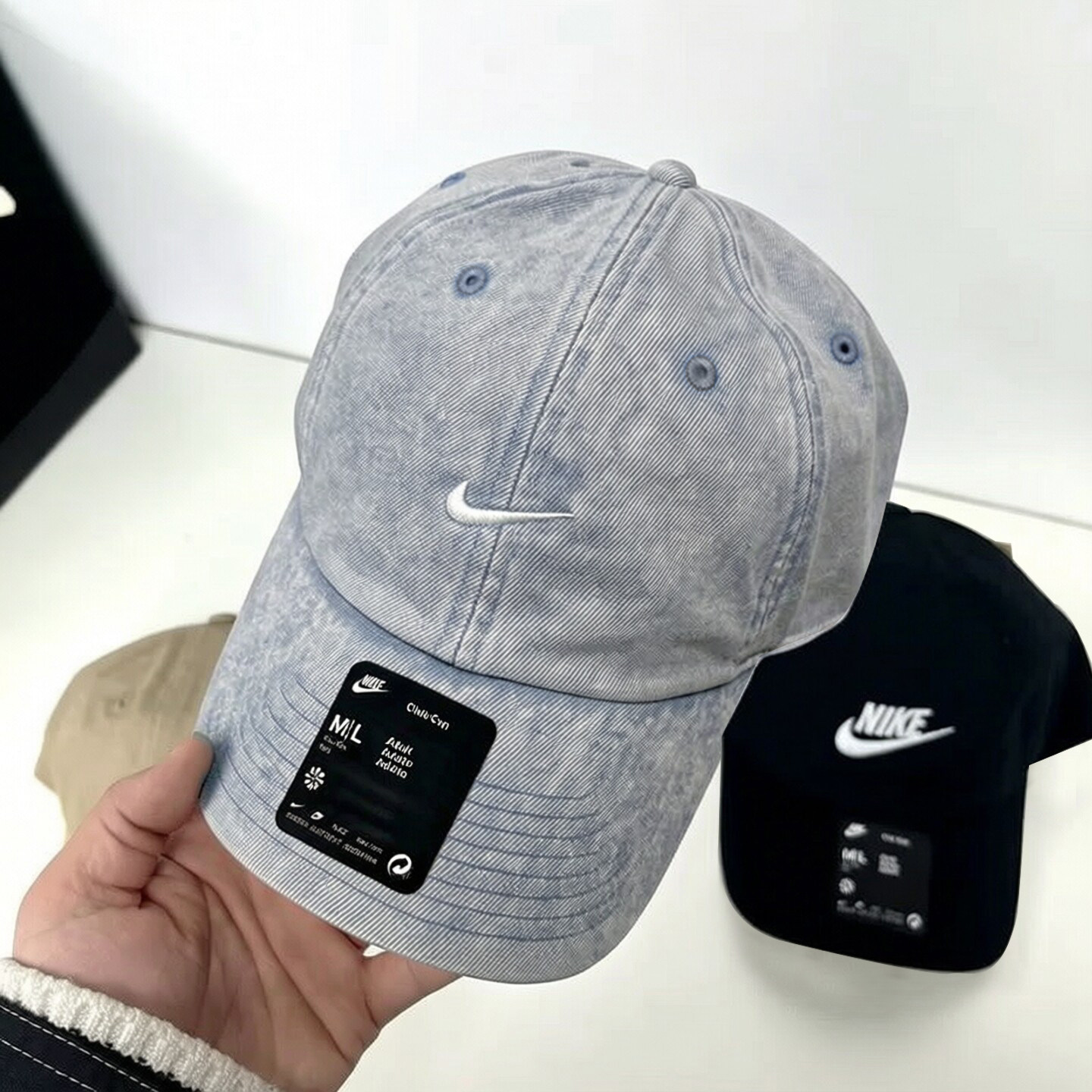 nike耐克男女帽子夏季透气牛仔鸭舌帽复古正品软顶大头围棒球帽女