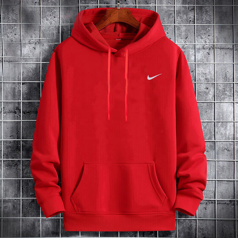红色连帽卫衣Nike耐克正