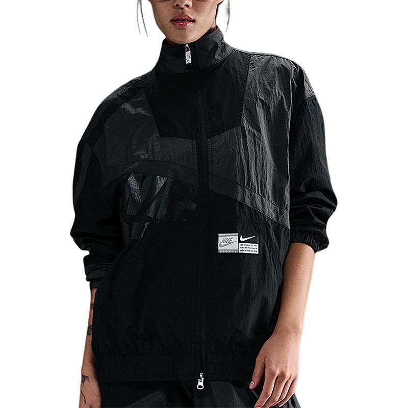 NIKE耐克女装 时尚百搭梭织拼接休闲立领夹克外套HJ0177-060