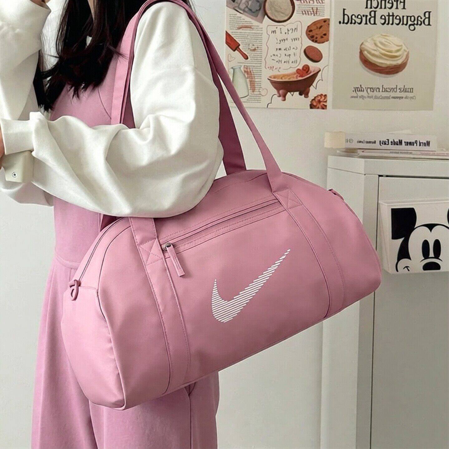 Nike耐克粉色单肩包潮流时尚斜挎包健身行李包新款运动包男女大包