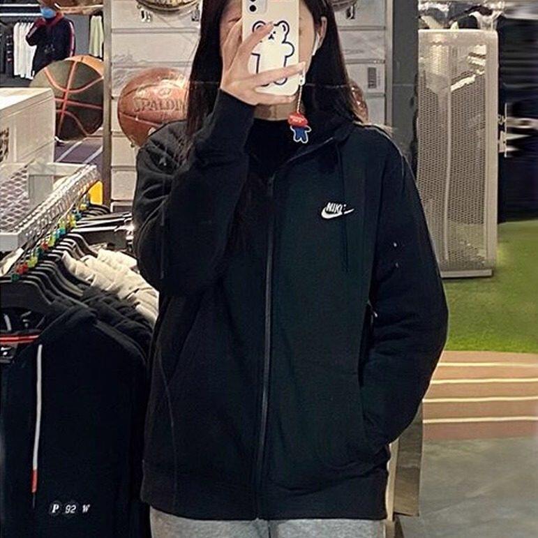 Nike耐克正品运动外套针织女装连帽上衣秋季正品宽松休闲夹克