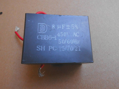 全新 CBB61启动电容8uF/450V 风扇抽烟机启动电容 电机启动电容