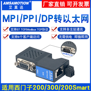 200 PPI转以太网模块200PLC扩展通迅ETH 艾莫迅兼容西门子MPI