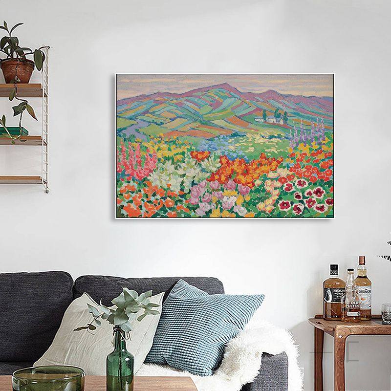 法式客厅沙发背景墙彩色山脉挂画餐厅玄关抽象艺术装饰画卧室油画