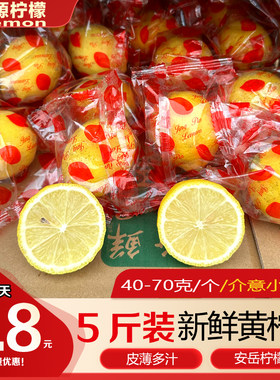 安岳柠檬 小小果40-70克/个3/5/9斤装新鲜黄柠檬水果檬皮薄多汁