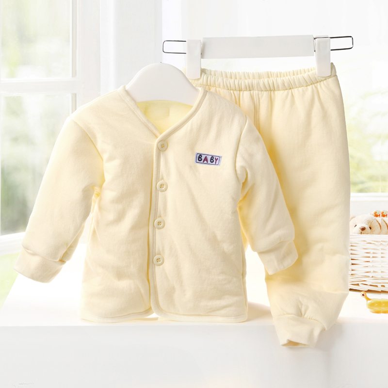 小喽啰男童女童纯棉夹棉内衣套装