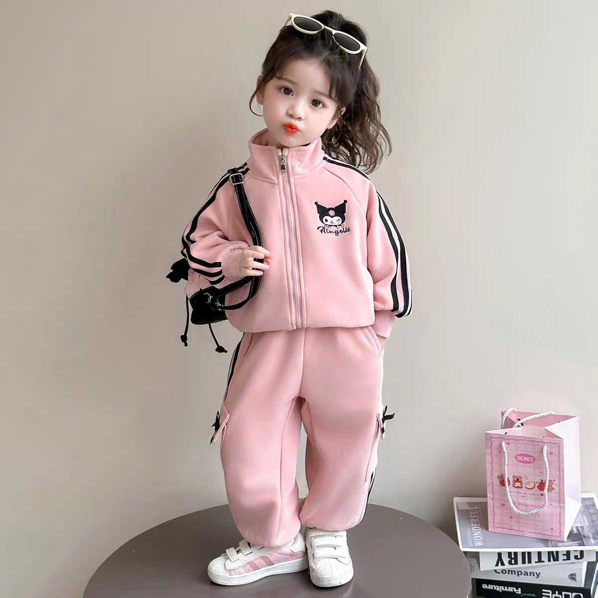 女童春装套装2026春秋款儿童运动开衫套装女宝卫衣外套休闲两件套