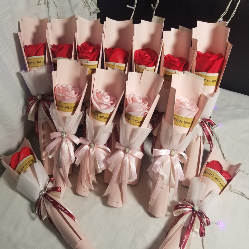 单支玫瑰肥皂香皂花活动礼品地摊夜市妇女节情人节手工生日礼物