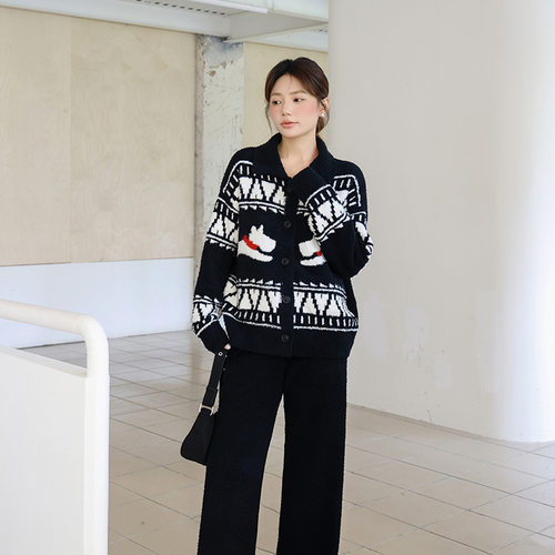 【软绵绵】素职半边绒加厚加绒保暖围巾小狗甜美温柔高级感家居服