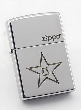 ZIPPO美国之宝煤油防风打火机经典铬镜面深雕五角星送战友男礼物